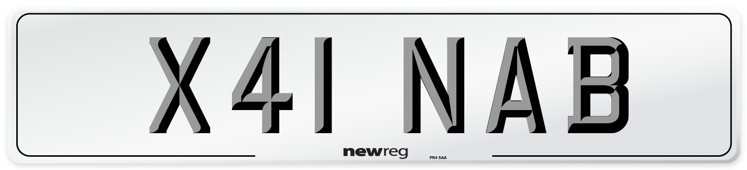 X41 NAB Number Plate from New Reg